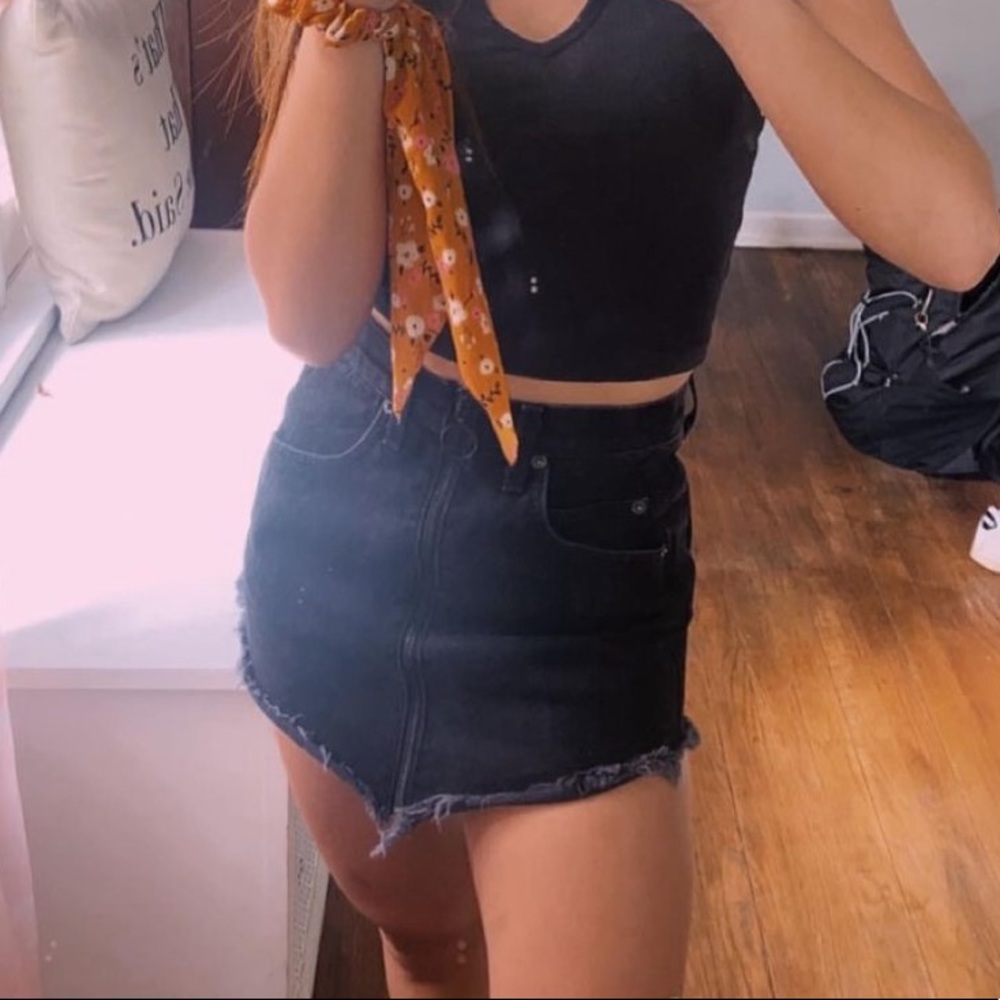 black jean skirt